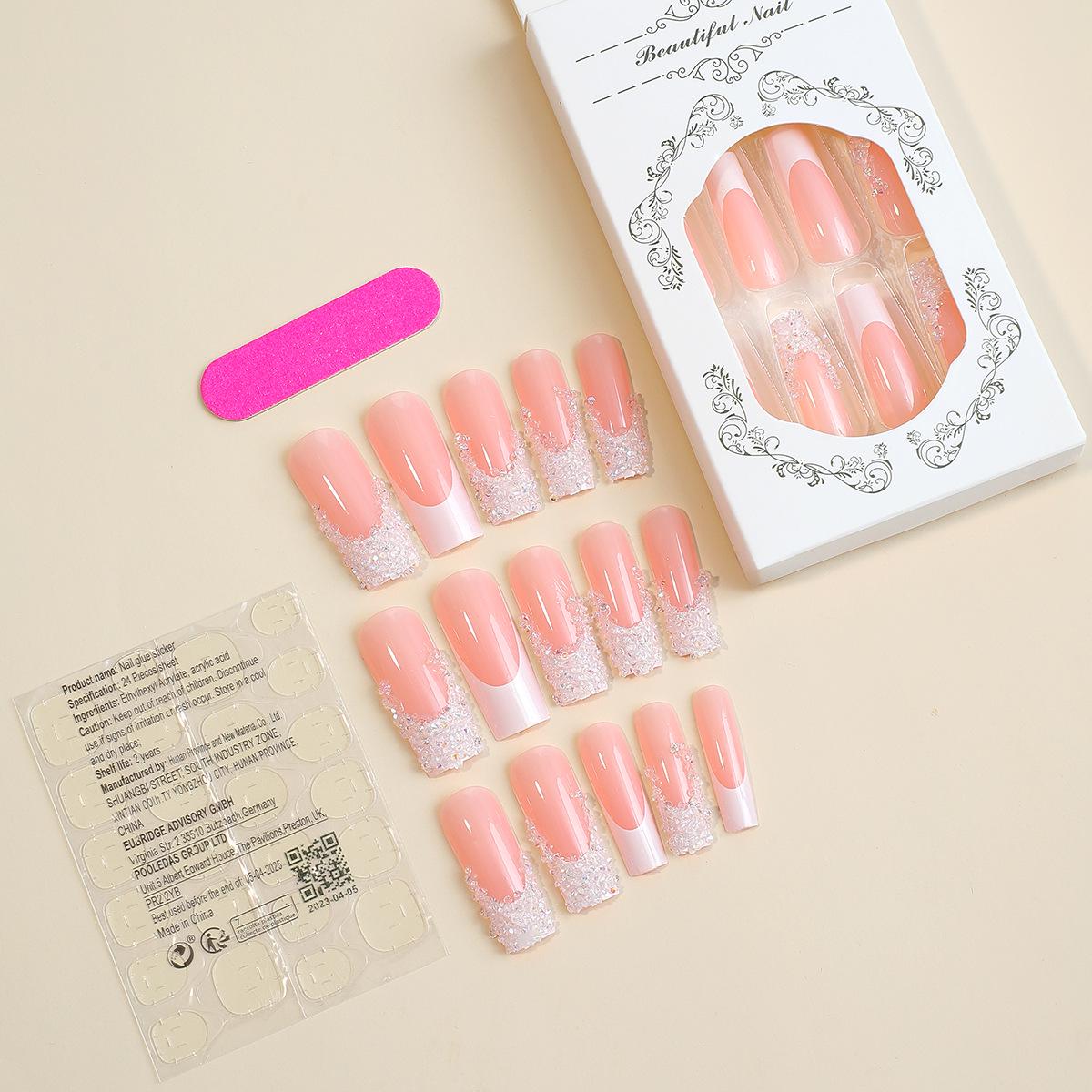 Extra Long Wearable Press-On Nails: White French, Nude, and Super Flash Diamond Designs
Extra Long Wearable Press-On Nails: White French, Nude, and Super Flash Diamond Designs