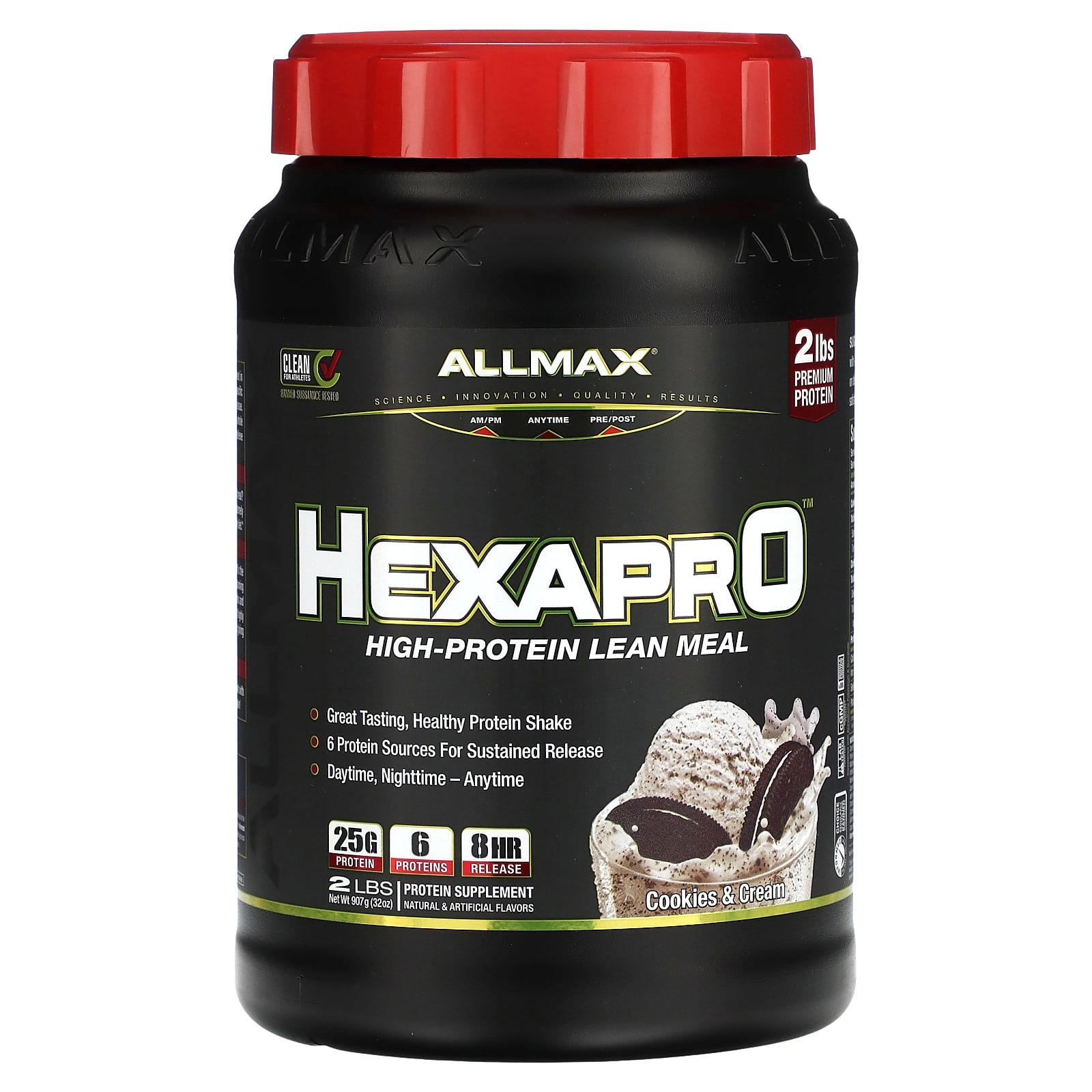 ALLMAX, Hexapro, High Protein Meal Replacement Supplement, Cookies & Cream, 2 lb (907 g)
ALLMAX, Hexapro, High Protein Meal Replacement Supplement, Cookies & Cream, 2 lb (907 g)