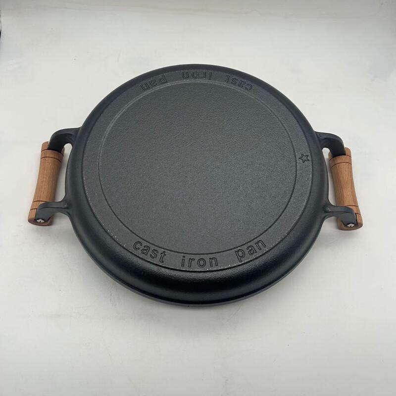 ZISIZ Cast Iron Flat-Bottom Pancake Pan with Wooden Handles
ZISIZ Cast Iron Flat-Bottom Pancake Pan with Wooden Handles