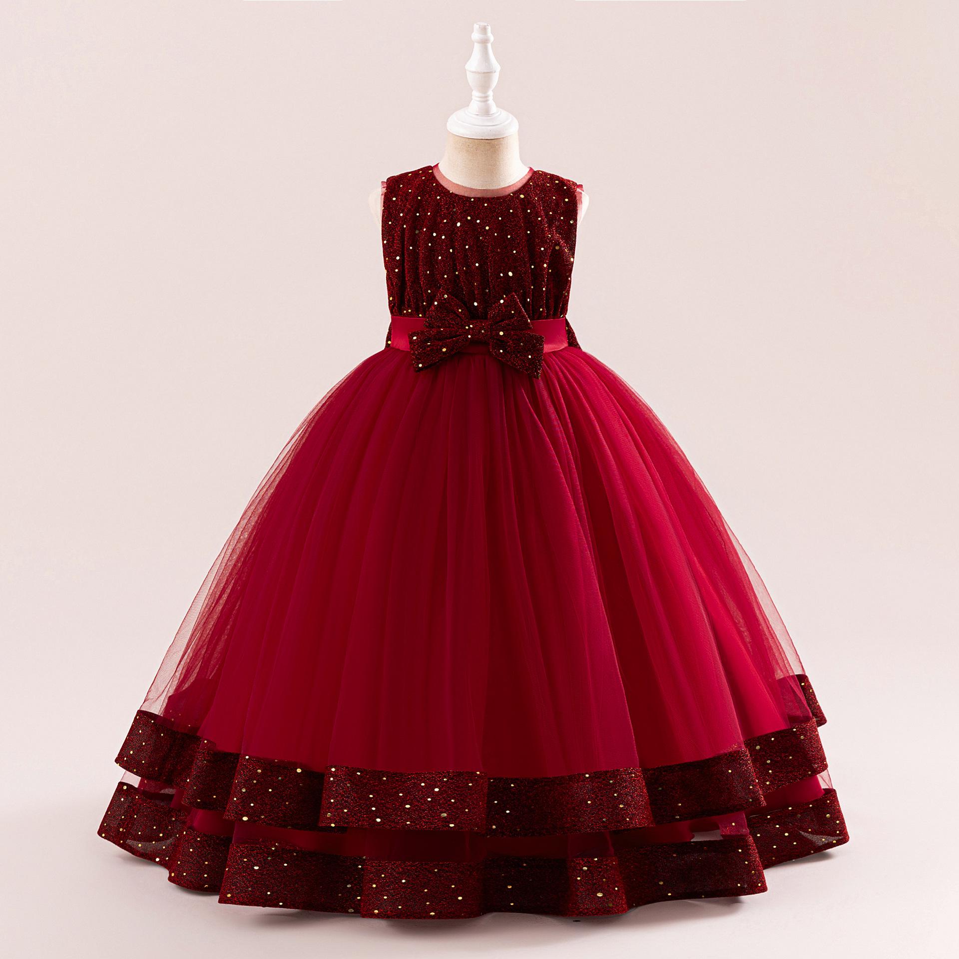 Sequined Princess Bow Dress for Older Children - Elegant Flower Girl & Piano Performance Attire 130cm
Sequined Princess Bow Dress for Older Children - Elegant Flower Girl & Piano Performance Attire 130cm