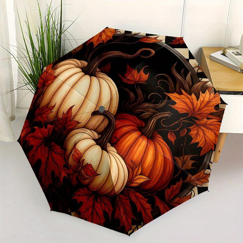 Autumn Harvest Pumpkin Placemat, Fall Leaves Table Decor Umbrella, Cute Umbrella with Cute Design, Portable 3-Fold Compact Umbrella for Men & Women, V
Autumn Harvest Pumpkin Placemat, Fall Leaves Table Decor Umbrella, Cute Umbrella with Cute Design, Portable 3-Fold Compact Umbrella for Men & Women, V