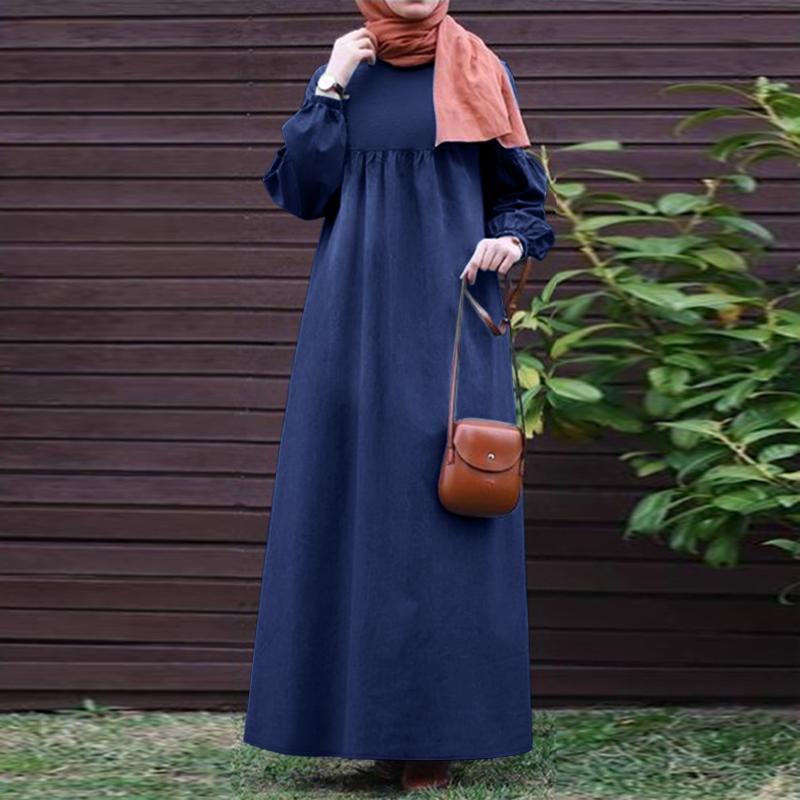 ZANZEA Женское повседневное платье с круглым вырезом и длинными рукавами, однотонное 4XL синий
ZANZEA Женское повседневное платье с круглым вырезом и длинными рукавами, однотонное 4XL синий