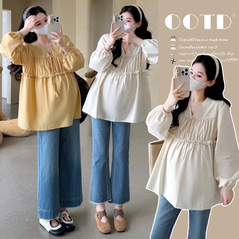 2026 Spring V-neck Long-sleeve Maternity Shirt – Fashionable Korean Style, Belly-covering and Sweet Doll Design Extra Large
2026 Spring V-neck Long-sleeve Maternity Shirt – Fashionable Korean Style, Belly-covering and Sweet Doll Design Extra Large