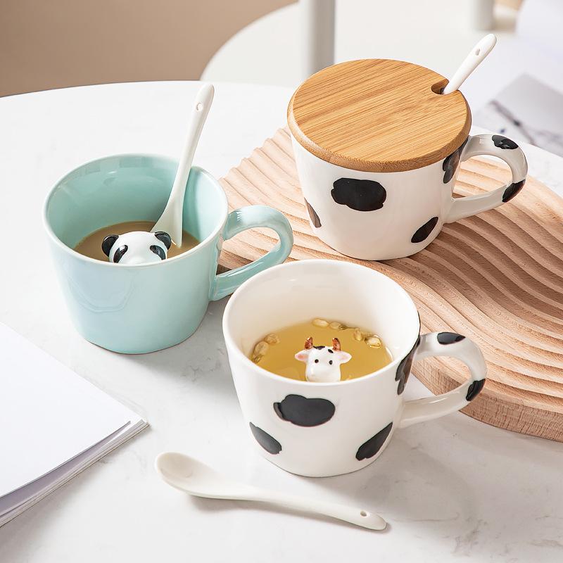 Cartoon Ceramic Coffee Cup Three-dimensional Panda Decoration Mug with Lid Spoon Exquisite Home Breakfast Milk Mug Kids Gift New 301-400ml
Cartoon Ceramic Coffee Cup Three-dimensional Panda Decoration Mug with Lid Spoon Exquisite Home Breakfast Milk Mug Kids Gift New 301-400ml