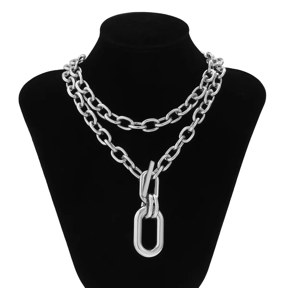 Exaggerate Big Double Layer Metal Chain Choker Necklace For Women Men Hip Hop Punk Anchor Chain Pendant Necklaces Jewelry срібний
Exaggerate Big Double Layer Metal Chain Choker Necklace For Women Men Hip Hop Punk Anchor Chain Pendant Necklaces Jewelry срібний