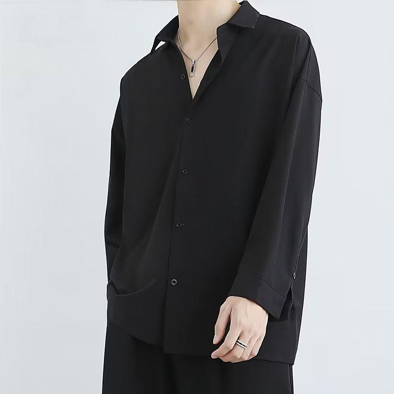 Men s Black Long Sleeve Ice Silk Shirt - Spring/Summer Casual, Loose-Fit, Handsome Draping Style. M
Men s Black Long Sleeve Ice Silk Shirt - Spring/Summer Casual, Loose-Fit, Handsome Draping Style. M