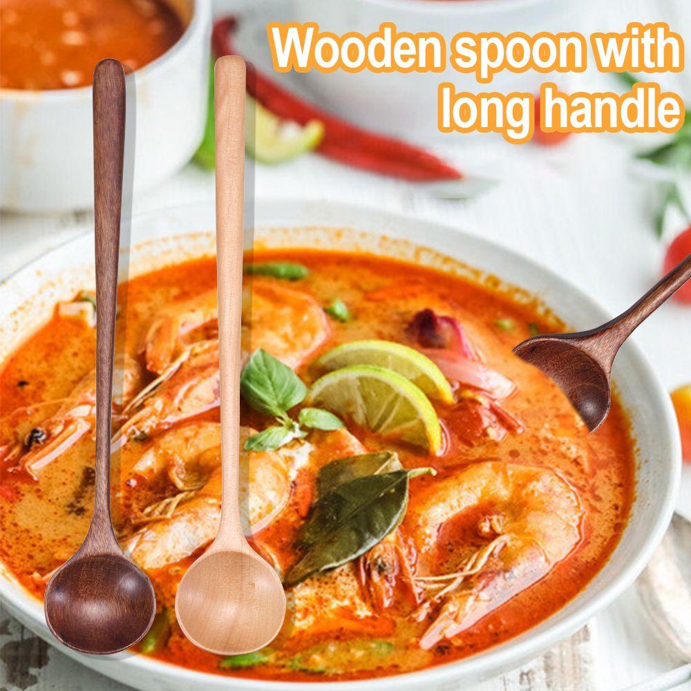 Living Tableware Round Mixing Natural Solid Wood Tea Spoons Wooden Spoon Long Handle Soup Scoops 1
Living Tableware Round Mixing Natural Solid Wood Tea Spoons Wooden Spoon Long Handle Soup Scoops 1