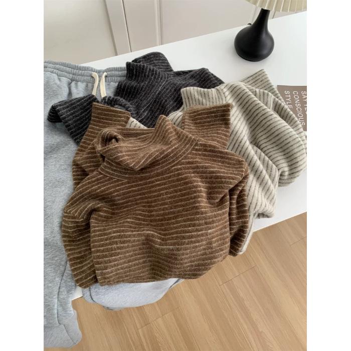 Cozy Korean Style High Collar Striped Shirt for Women - Autumn/Winter Edition XL 100-110 кавовий
Cozy Korean Style High Collar Striped Shirt for Women - Autumn/Winter Edition XL 100-110 кавовий