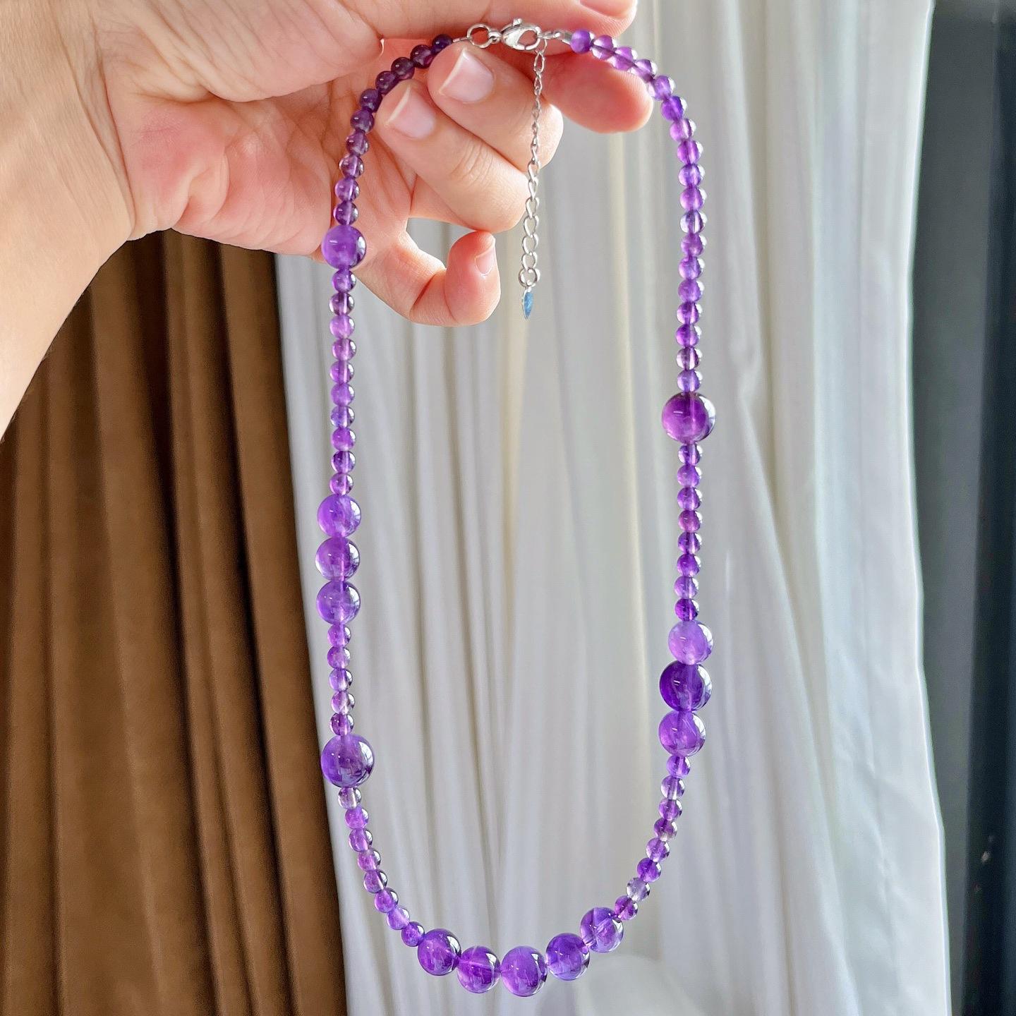 Natural Ice-Permeable Amethyst Gypsy Design Necklace Collarbone Chain Sweater Chain
Natural Ice-Permeable Amethyst Gypsy Design Necklace Collarbone Chain Sweater Chain