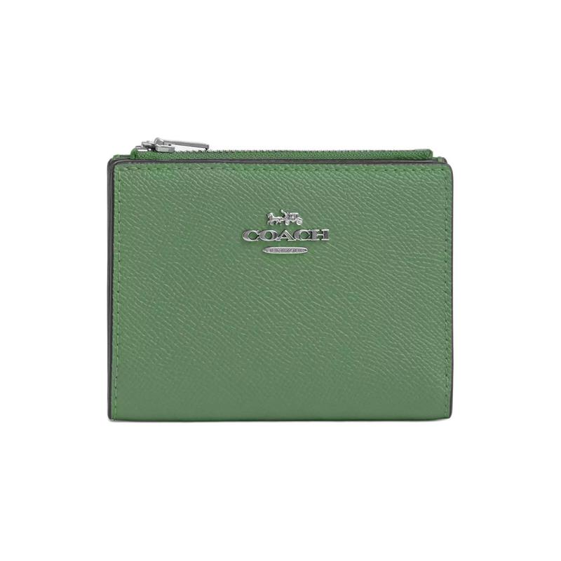 COACH 11 snap button closure bi-fold cross-grain leather wallet regular women s silver with light green срібний
COACH 11 snap button closure bi-fold cross-grain leather wallet regular women s silver with light green срібний