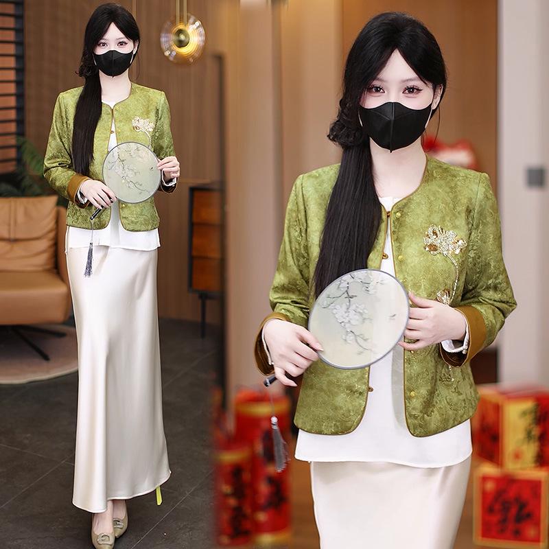 Women s Spring & Autumn Long Sleeve Button-Up Jacket - Fashionable High-End Chinese Style Extra Large
Women s Spring & Autumn Long Sleeve Button-Up Jacket - Fashionable High-End Chinese Style Extra Large