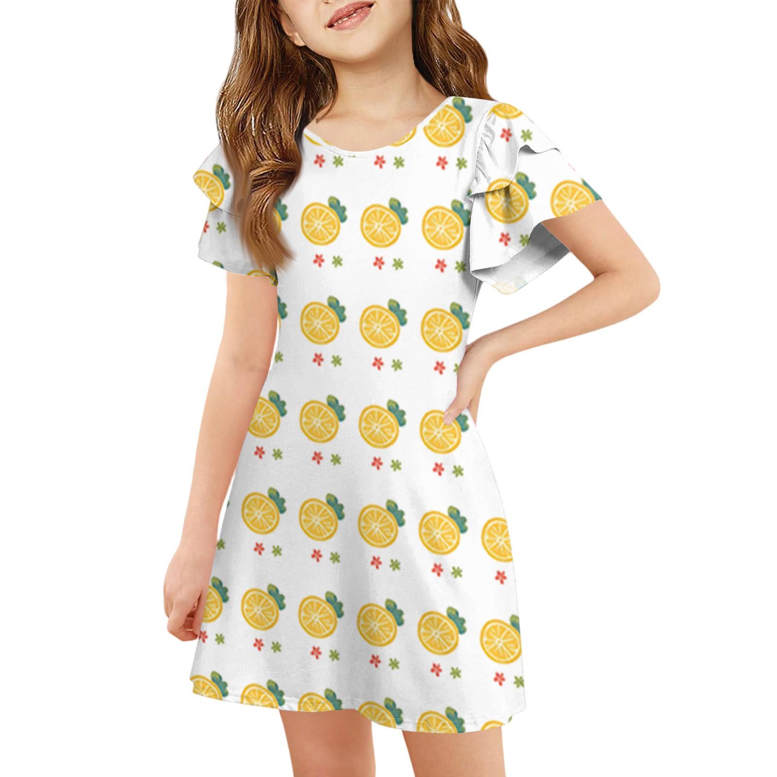 Платье для девочек с рукавами-рюшами - Круглое горло, принтованный сарафан 110
Платье для девочек с рукавами-рюшами - Круглое горло, принтованный сарафан 110