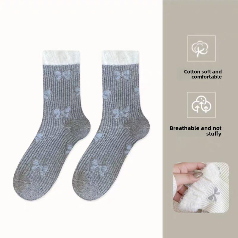 Bows-knotted Socks - Women s Autumn-winter Lace Mid-length Socks, Ballet-style, Cute and Sweet, Warm and Thick, Winter Plush Material 1 pair темно-сірий
Bows-knotted Socks - Women s Autumn-winter Lace Mid-length Socks, Ballet-style, Cute and Sweet, Warm and Thick, Winter Plush Material 1 pair темно-сірий