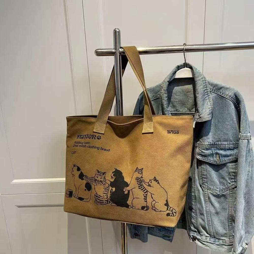 Large Capacity Printed Cat Tote Bag Korean Style Printing Handbag Canvas Shoulder Bag Travel Bag коричневый
Large Capacity Printed Cat Tote Bag Korean Style Printing Handbag Canvas Shoulder Bag Travel Bag коричневый