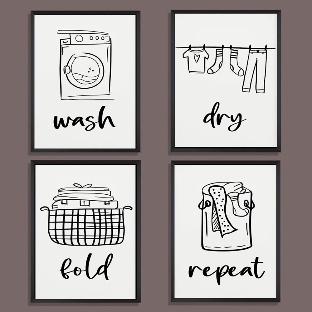 Laundry Utility Room Sign Wash Dry Fold Repeat Decorative Painting Modern Simple Bathroom Laundry Room Doodle Wall Art Pictures
Laundry Utility Room Sign Wash Dry Fold Repeat Decorative Painting Modern Simple Bathroom Laundry Room Doodle Wall Art Pictures