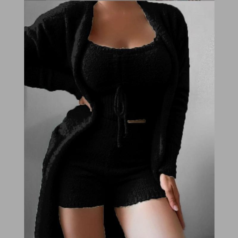 3 предмета однотонной пижамы женские осенние бархатные кружевные укороченные топы шорты костюм кардиганы пальто модные удобные пижамы шорты комплекты 3XL чёрный
3 предмета однотонной пижамы женские осенние бархатные кружевные укороченные топы шорты костюм кардиганы пальто модные удобные пижамы шорты комплекты 3XL чёрный