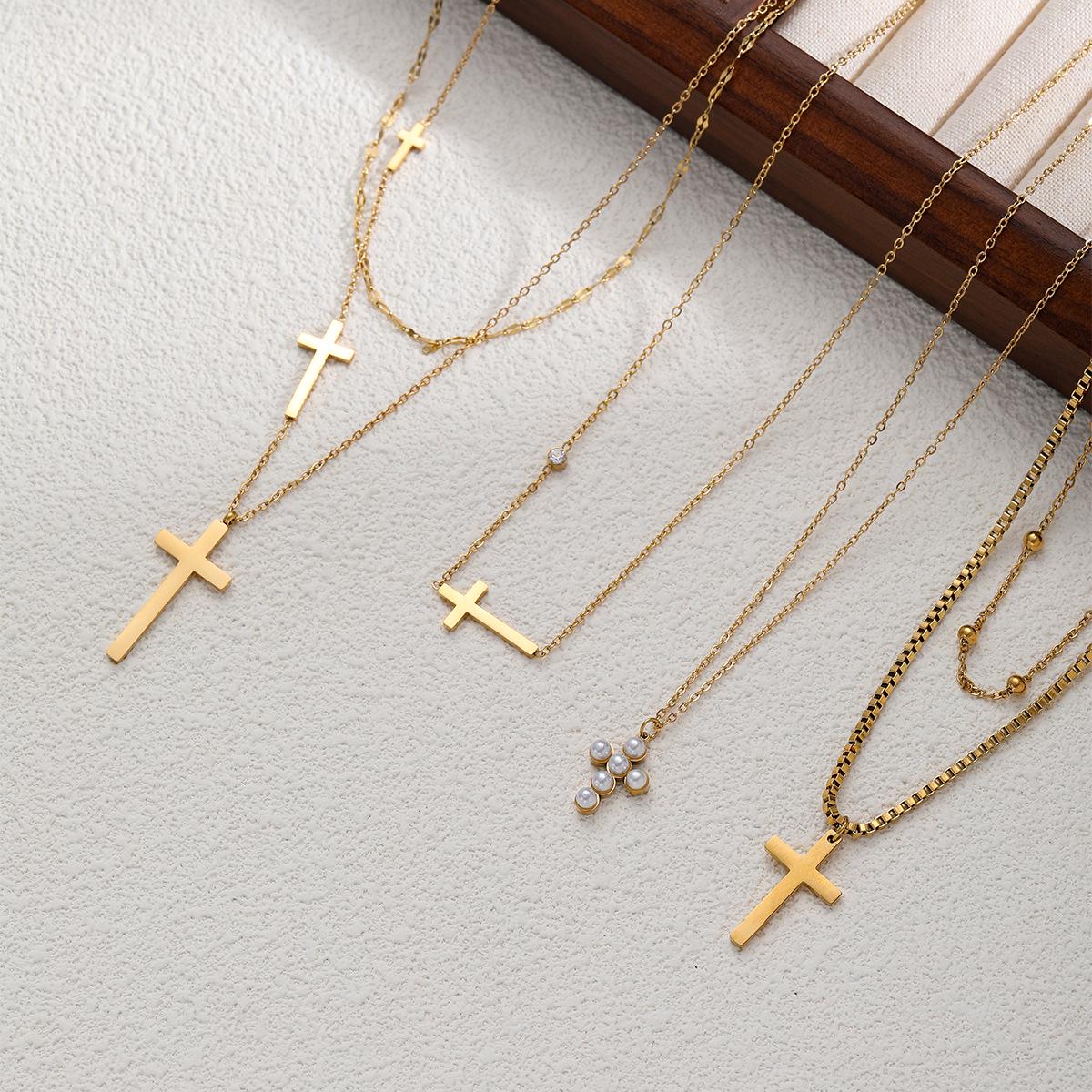 Gold-Plated Titanium Steel Cross Necklace with Imitation Pearl - Women s Fashion Ins Style Niche Design.
Gold-Plated Titanium Steel Cross Necklace with Imitation Pearl - Women s Fashion Ins Style Niche Design.