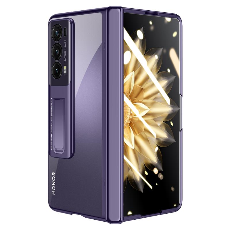 For Honor Magic V2 5G Hinge Protection Kickstand Cover Clear PC Electroplating Phone Case with Privacy Tempered Glass Film Purple
For Honor Magic V2 5G Hinge Protection Kickstand Cover Clear PC Electroplating Phone Case with Privacy Tempered Glass Film Purple