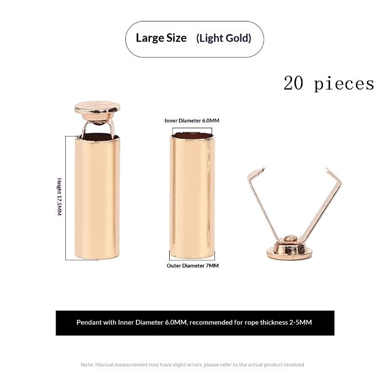 20Pcs Alloy DIY Bag Shoes Garment Lanyard Accessories Metal Rope Ends Stopper Button Cord End Lock Cap Hanging Bell Buckle
20Pcs Alloy DIY Bag Shoes Garment Lanyard Accessories Metal Rope Ends Stopper Button Cord End Lock Cap Hanging Bell Buckle