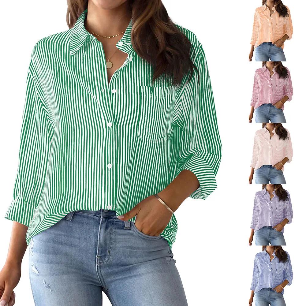 Women s Classic Striped Long Sleeve Button-Up Shirt with Pocket for Office Work Stylish Top Casual Businesswear XS
Women s Classic Striped Long Sleeve Button-Up Shirt with Pocket for Office Work Stylish Top Casual Businesswear XS