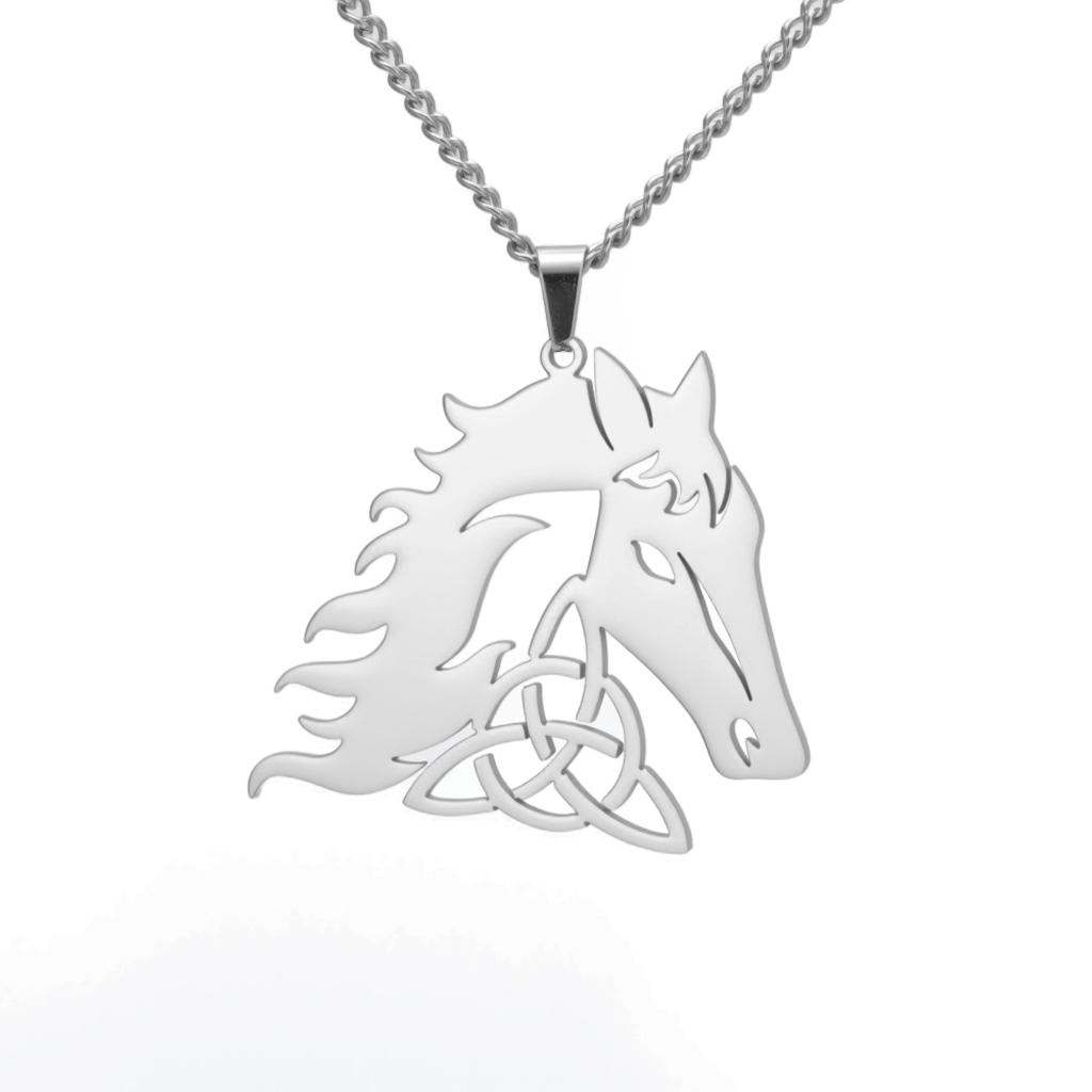 LIKGREAT Trendy Horse Head Pendant Necklace for Women Men Witch Knot Neckchain Stainless Steel Spiritual Jewelry Birthday Gift 45cm
LIKGREAT Trendy Horse Head Pendant Necklace for Women Men Witch Knot Neckchain Stainless Steel Spiritual Jewelry Birthday Gift 45cm