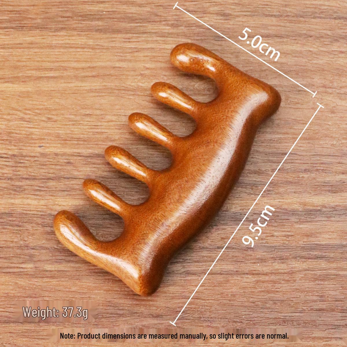 Golden Sandalwood Massage Comb: Five-Tooth, Round Ball Head, Small Solid Wood Comb for Scalp & Neck.
Golden Sandalwood Massage Comb: Five-Tooth, Round Ball Head, Small Solid Wood Comb for Scalp & Neck.