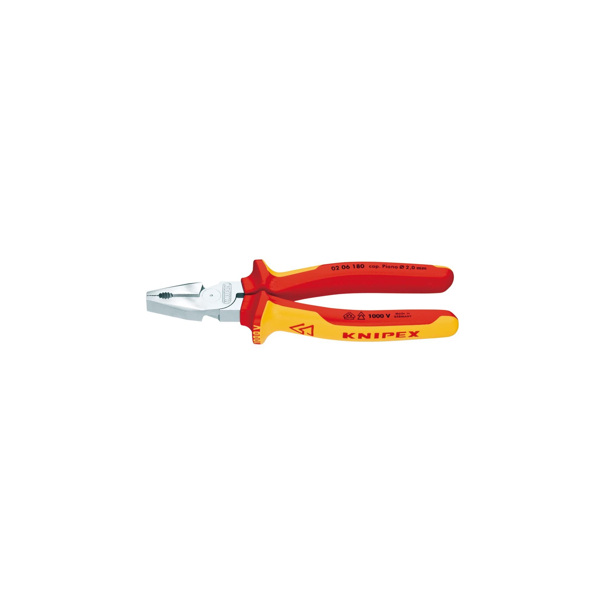 KNIPEX 0206-180 Heavy-Duty Insulated Pliers, 1000V
KNIPEX 0206-180 Heavy-Duty Insulated Pliers, 1000V