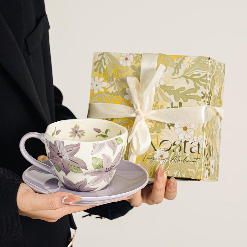 OLOEY Hand-Painted Floral Ceramic Coffee Cup & Saucer Set
OLOEY Hand-Painted Floral Ceramic Coffee Cup & Saucer Set