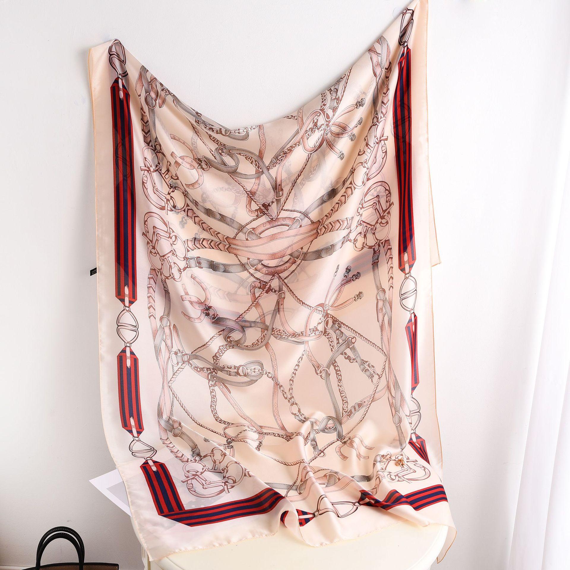 Высококачественные роскошные шелковые шарфы, повязка на голову, шарфы, шейный шарф для женщин, шелковый шарф с цепочкой, женская декоративная шаль 180-90cm
Высококачественные роскошные шелковые шарфы, повязка на голову, шарфы, шейный шарф для женщин, шелковый шарф с цепочкой, женская декоративная шаль 180-90cm