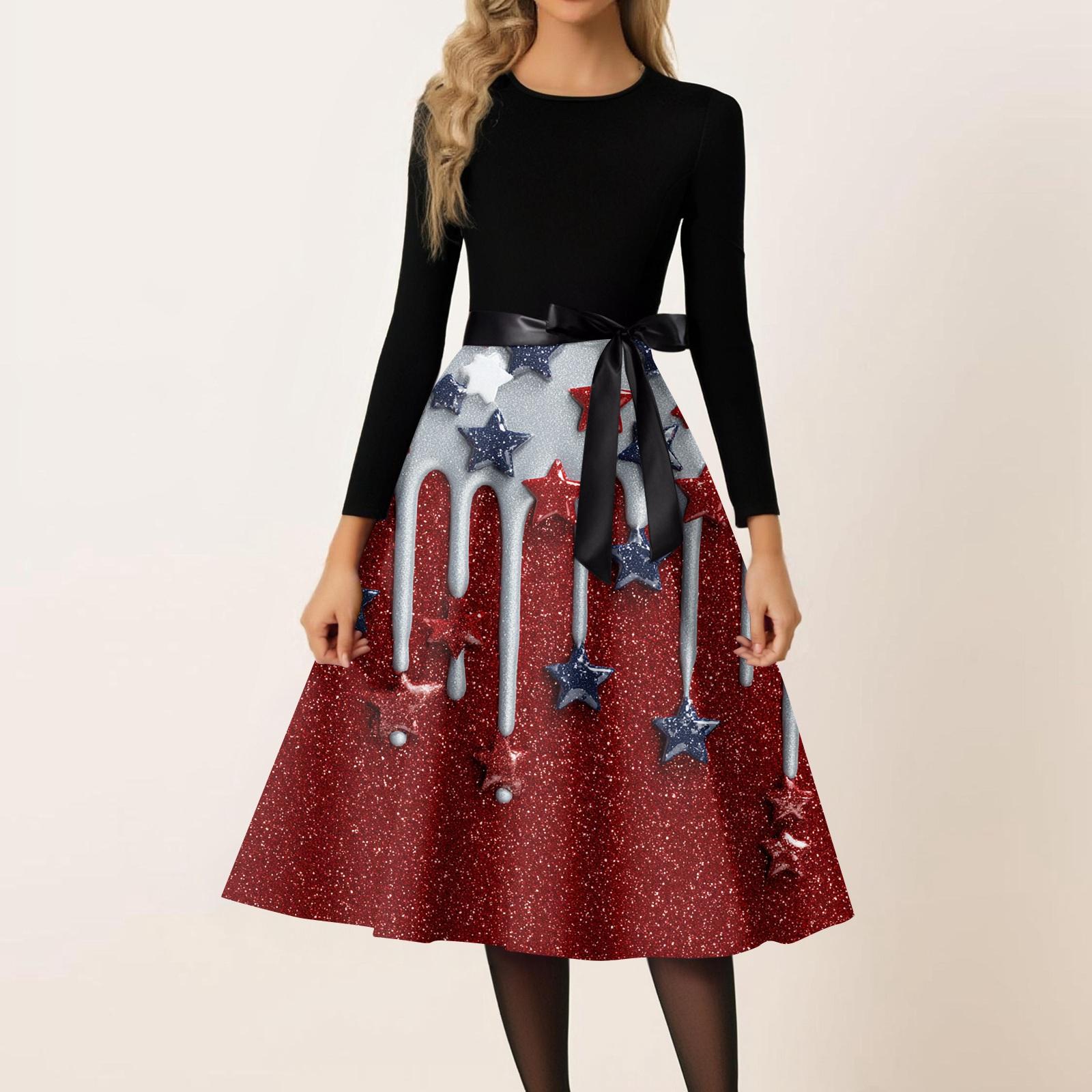 Women s Casual Fashion Round Neck Independence Day Print Retro Dress XXXL винний
Women s Casual Fashion Round Neck Independence Day Print Retro Dress XXXL винний
