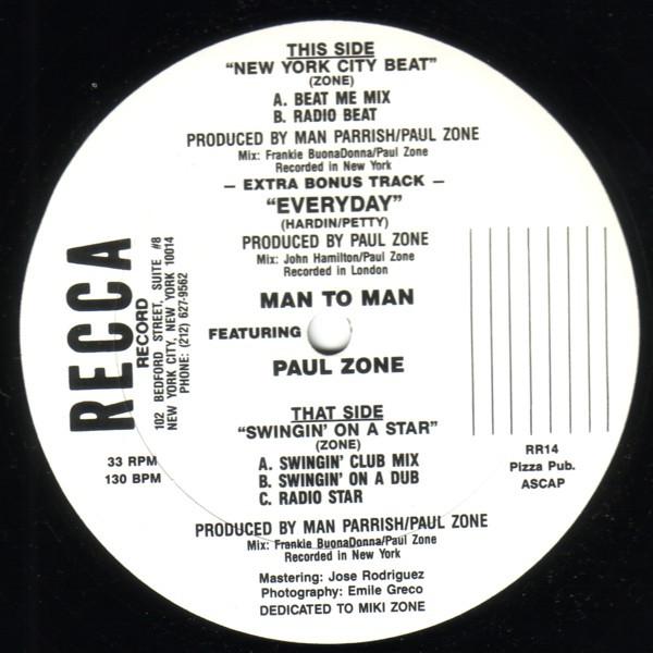 12inch Record MAN 2 MAN , PAUL ZONE - New York City Beat / Swingin On A RR14 Recca Records 1988 US Dance & Electronica Used
12inch Record MAN 2 MAN , PAUL ZONE - New York City Beat / Swingin On A RR14 Recca Records 1988 US Dance & Electronica Used