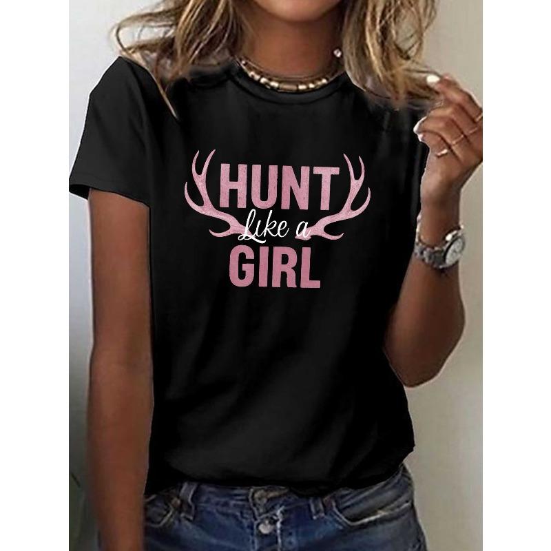 Women s Hunt Like A Antlers Print Tee Crew Neck Short Sleeve Spring Summer Casual Top 4XL чорний
Women s Hunt Like A Antlers Print Tee Crew Neck Short Sleeve Spring Summer Casual Top 4XL чорний