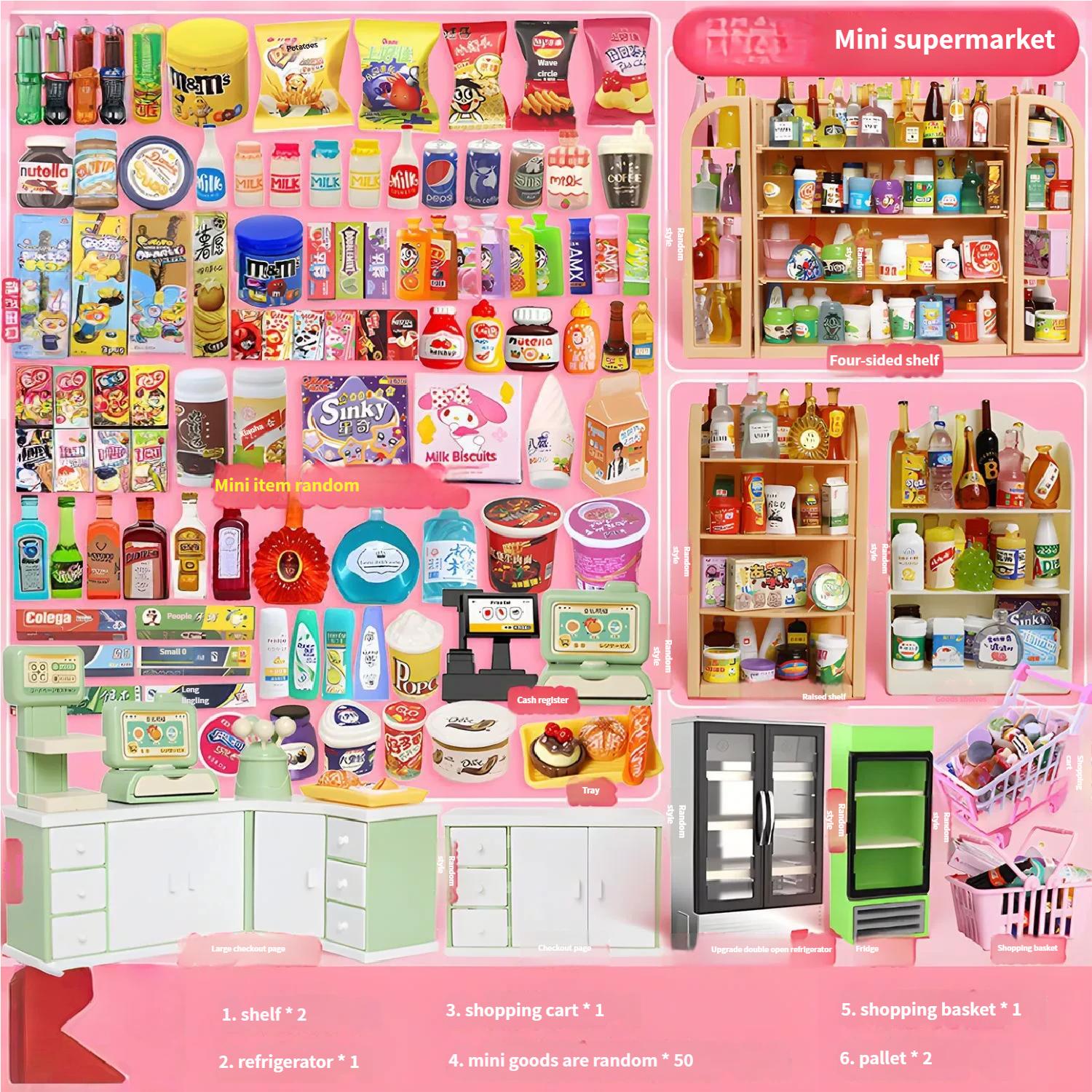 Mini Shopping Cart Basket Miniature Food Drink Bottle Toys, Supermarket Shelve Metal Handcart Cash Register for Dollhouse чистый
Mini Shopping Cart Basket Miniature Food Drink Bottle Toys, Supermarket Shelve Metal Handcart Cash Register for Dollhouse чистый