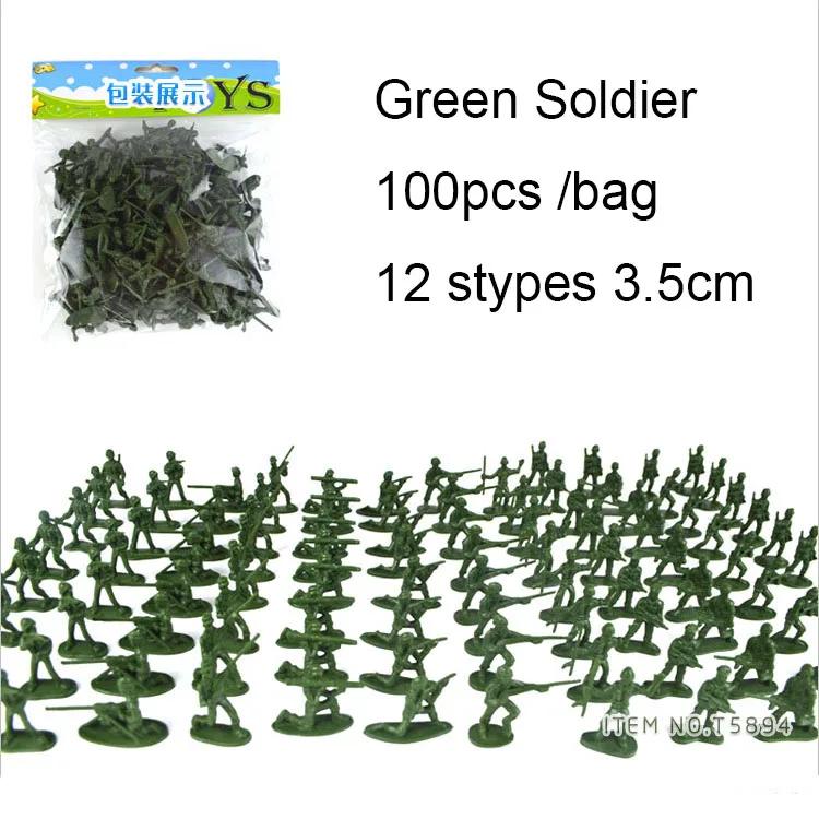 100pcs/lot Hot Bag Soldier Toys 12 stype Static Small Soldier Person Military Model Children Toys Wholesale Mixed Batch зелений
100pcs/lot Hot Bag Soldier Toys 12 stype Static Small Soldier Person Military Model Children Toys Wholesale Mixed Batch зелений