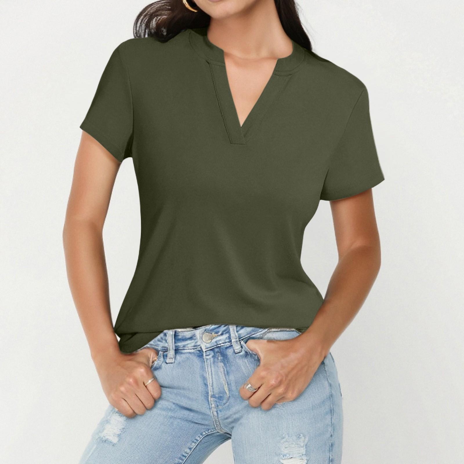 Women s Fashion Casual Slim Short Sleeve V-Neck Top L армія зелений колір
Women s Fashion Casual Slim Short Sleeve V-Neck Top L армія зелений колір