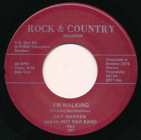 7inch Record DAY WARREN & HIS HOT R & R BAND - I m Walking R&C501 Rock & Country 1978 Sweden Rock Used
7inch Record DAY WARREN & HIS HOT R & R BAND - I m Walking R&C501 Rock & Country 1978 Sweden Rock Used