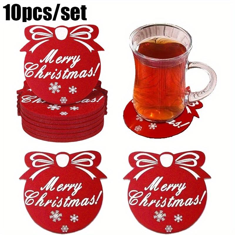 10pcs Festive Red Felt Coasters with Snowflake Design, Absorbent Christmas Coasters, Suitable for Holiday Drink Decoration
10pcs Festive Red Felt Coasters with Snowflake Design, Absorbent Christmas Coasters, Suitable for Holiday Drink Decoration