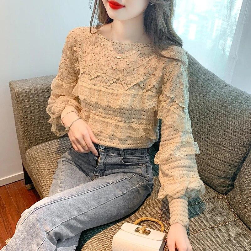 2023 В’язана гачком мереживна блуза з довгим рукавом Жіноча осіння корейська модна мила порожня сорочка з оборками та круглим вирізом Жіночі елегантні топи 29512 M хакі
2023 В’язана гачком мереживна блуза з довгим рукавом Жіноча осіння корейська модна мила порожня сорочка з оборками та круглим вирізом Жіночі елегантні топи 29512 M хакі