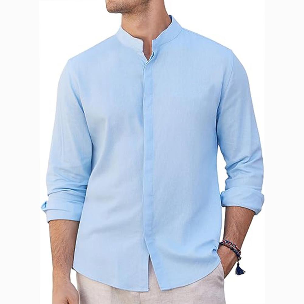 Мужская негабаритная однотонная рубашка с длинным рукавом, повседневная рубашка из искусственного шелка, повседневная мода, рубашки с воротником Генри XL светло-синий
Мужская негабаритная однотонная рубашка с длинным рукавом, повседневная рубашка из искусственного шелка, повседневная мода, рубашки с воротником Генри XL светло-синий
