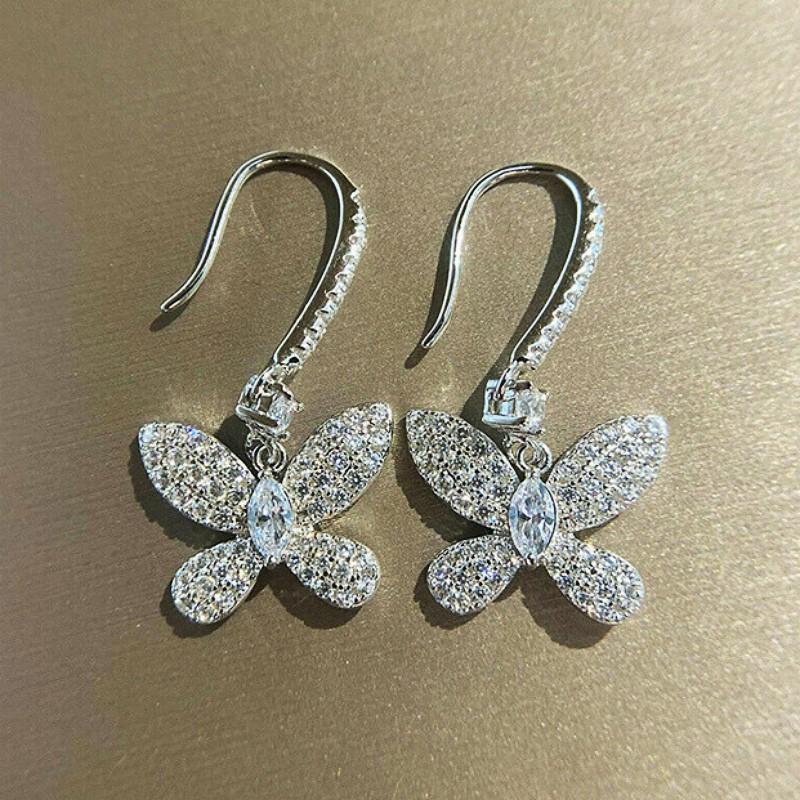 Huitan Trendy Butterfly Cubic Zirconia Dangle Earrings for Women Exquisite Girls Ear Accessories Silver Color Statement Jewelry WHITE
Huitan Trendy Butterfly Cubic Zirconia Dangle Earrings for Women Exquisite Girls Ear Accessories Silver Color Statement Jewelry WHITE