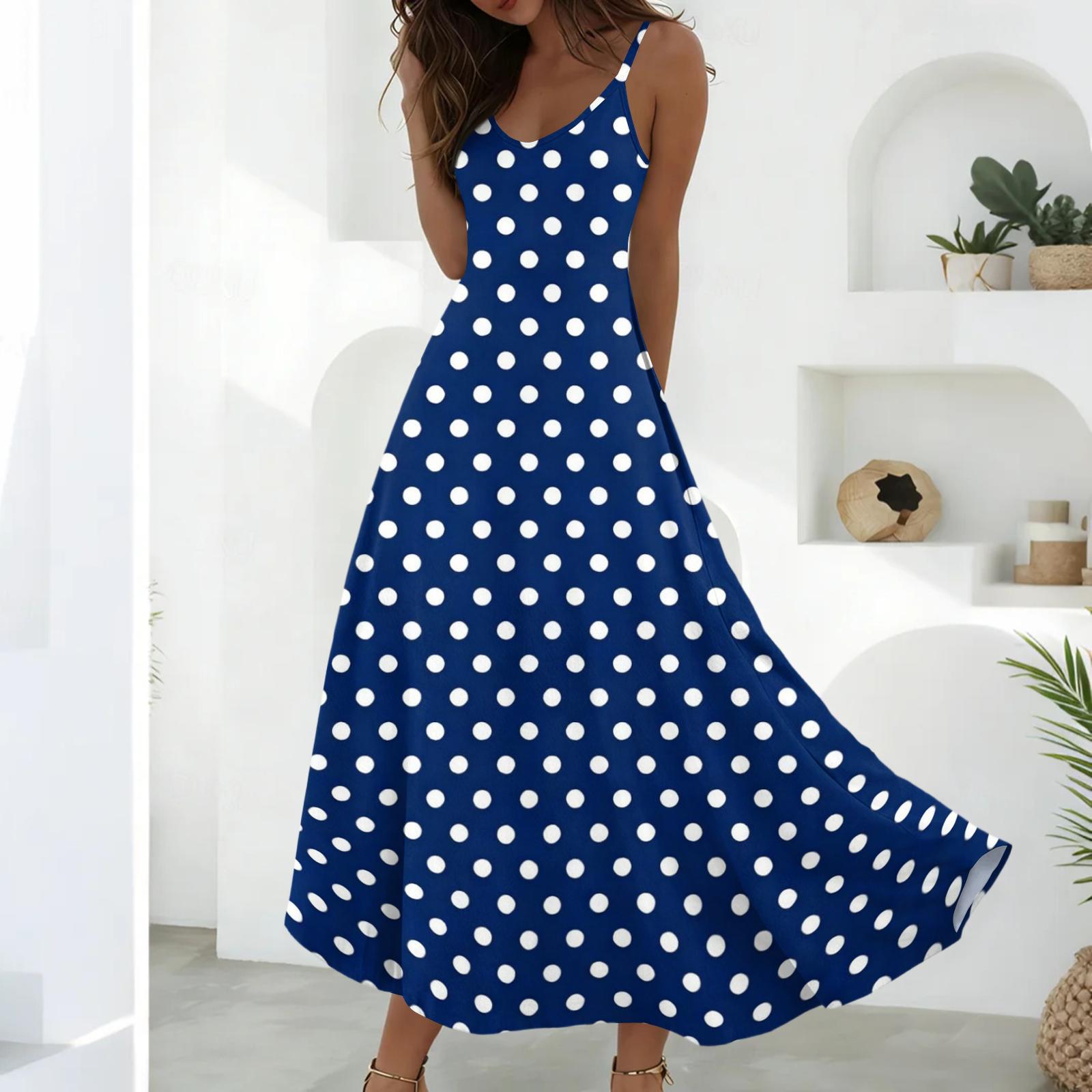 Summer Dresses For Women Dresses Long Flowy A Line Sleeveless Sundresses With Pockets M синій
Summer Dresses For Women Dresses Long Flowy A Line Sleeveless Sundresses With Pockets M синій