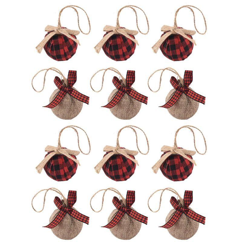 AEE4-Christmas Tree Ornaments, 12 Pcs 2-1/2 Inches Buffalo Check Plaid Stitching Burlap Christmas Decorations
AEE4-Christmas Tree Ornaments, 12 Pcs 2-1/2 Inches Buffalo Check Plaid Stitching Burlap Christmas Decorations