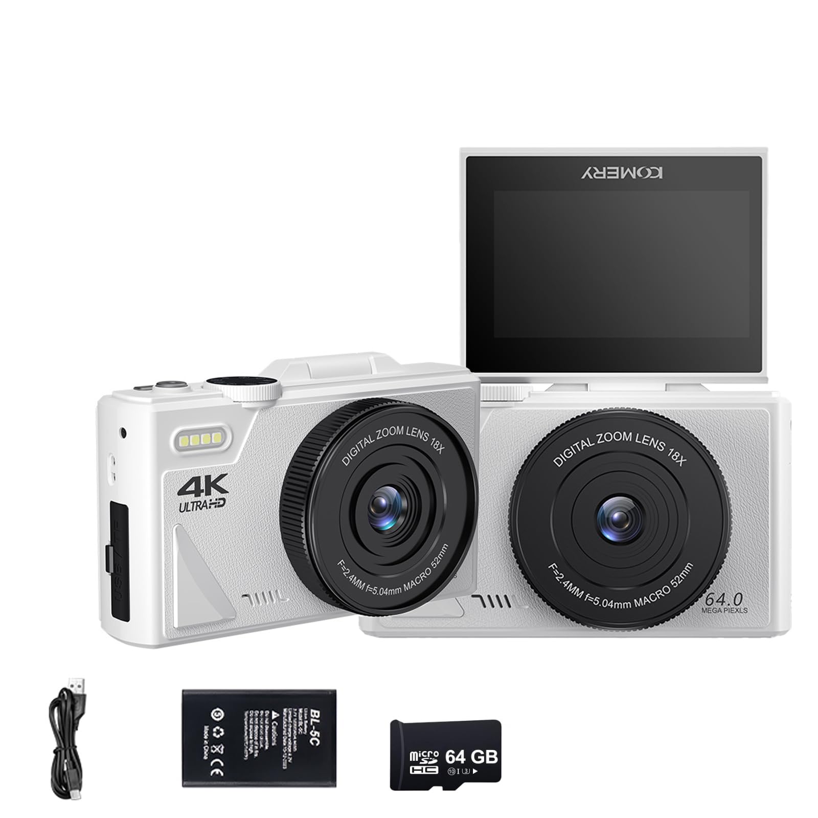 Digital 4K wifi 64 million 18x large video AF image convenient video Japanese compact school birthday present camera, compatible, pixels, compact, білий
Digital 4K wifi 64 million 18x large video AF image convenient video Japanese compact school birthday present camera, compatible, pixels, compact, білий