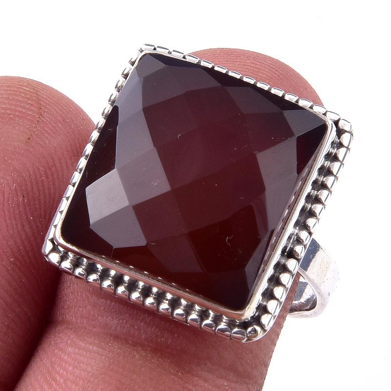 Кольцо из чистого серебра 925 пробы с натуральным камнем сердоликом, размер 9 M8g34 
Кольцо из чистого серебра 925 пробы с натуральным камнем сердоликом, размер 9 M8g34