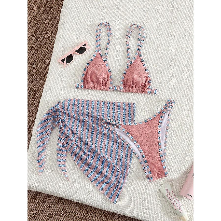Women s 3 Piece Bikini Set with Triangle Skirt Cover Up Striped Print Swimwear, Sexy Summer Beach Vacation Outfit XL Яскраво-рожевий
Women s 3 Piece Bikini Set with Triangle Skirt Cover Up Striped Print Swimwear, Sexy Summer Beach Vacation Outfit XL Яскраво-рожевий