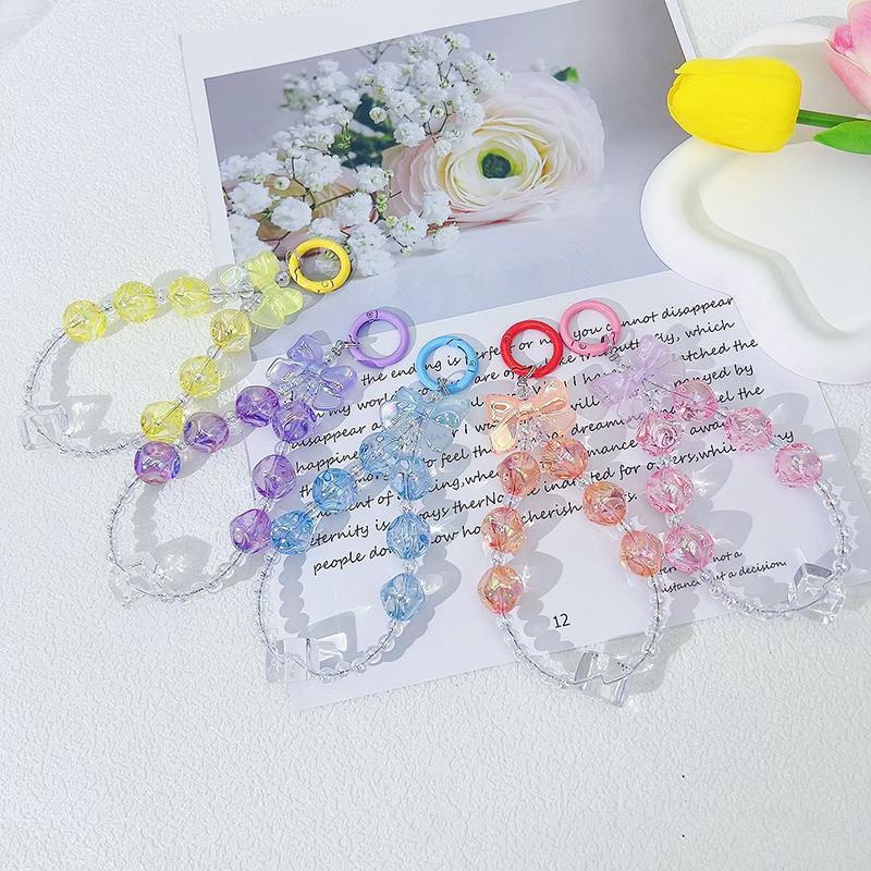 Bow Colored Candy Phone Chain Anti-Lost Bracelet Wrist Strap Transparent Beads Lanyard Keychain Bag Camera Pendant For Airpods
Bow Colored Candy Phone Chain Anti-Lost Bracelet Wrist Strap Transparent Beads Lanyard Keychain Bag Camera Pendant For Airpods