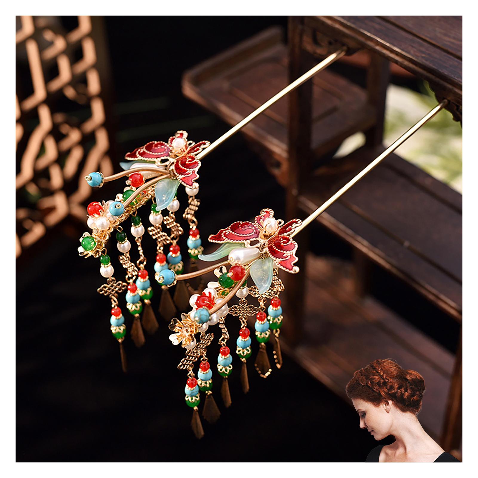 Vintage Chinese Style Hairpin For Women Light Luxury Tassel Enameled Butterfly Hair Stick Exquisite Elegant Hair Accessories 1pc красный
Vintage Chinese Style Hairpin For Women Light Luxury Tassel Enameled Butterfly Hair Stick Exquisite Elegant Hair Accessories 1pc красный