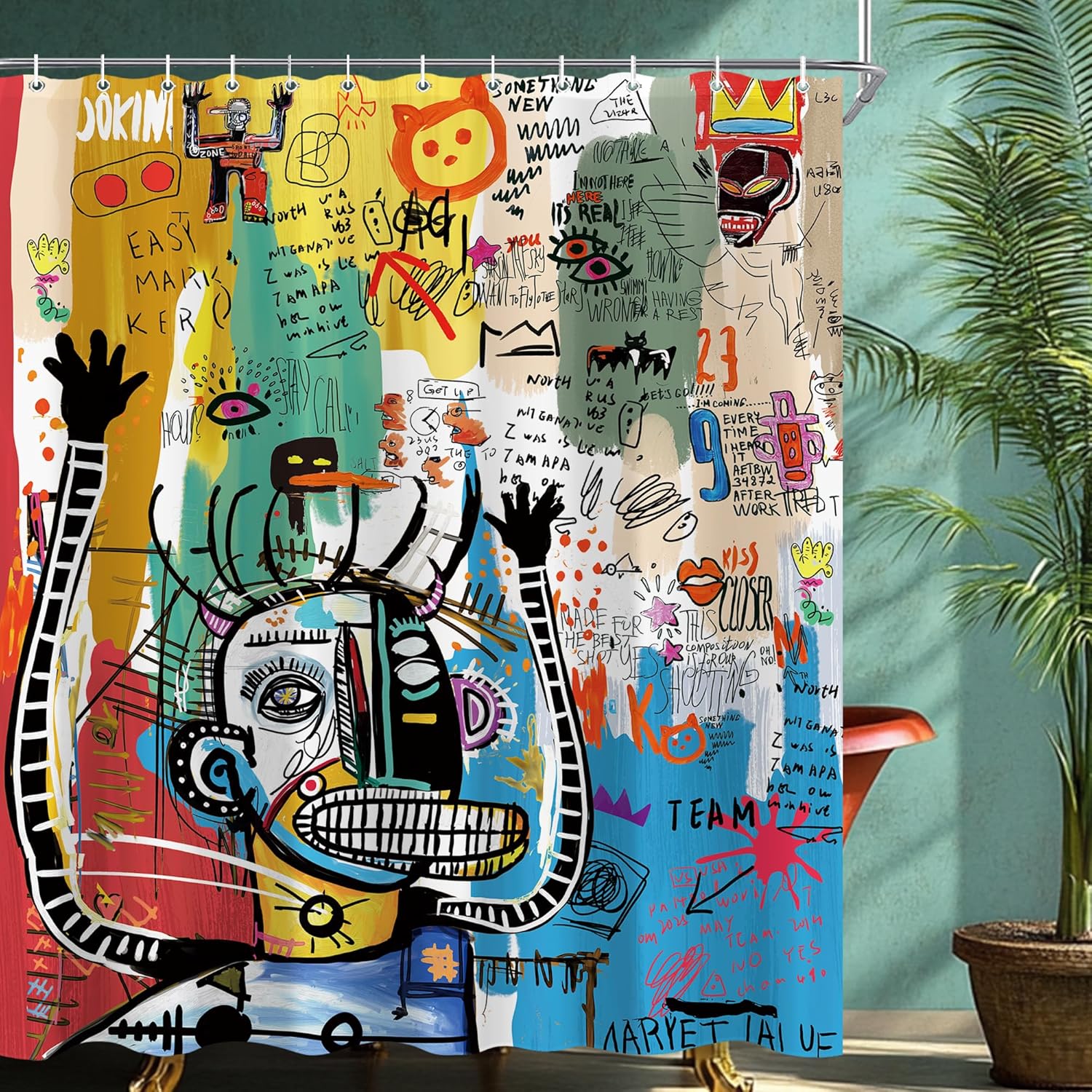 Modern Abstract Shower Curtain Sets for Bathroom Colorful Graffiti Art Shower Curtain Funny Cool Men Teen Boys Polyester Bathtub 180x180CM
Modern Abstract Shower Curtain Sets for Bathroom Colorful Graffiti Art Shower Curtain Funny Cool Men Teen Boys Polyester Bathtub 180x180CM