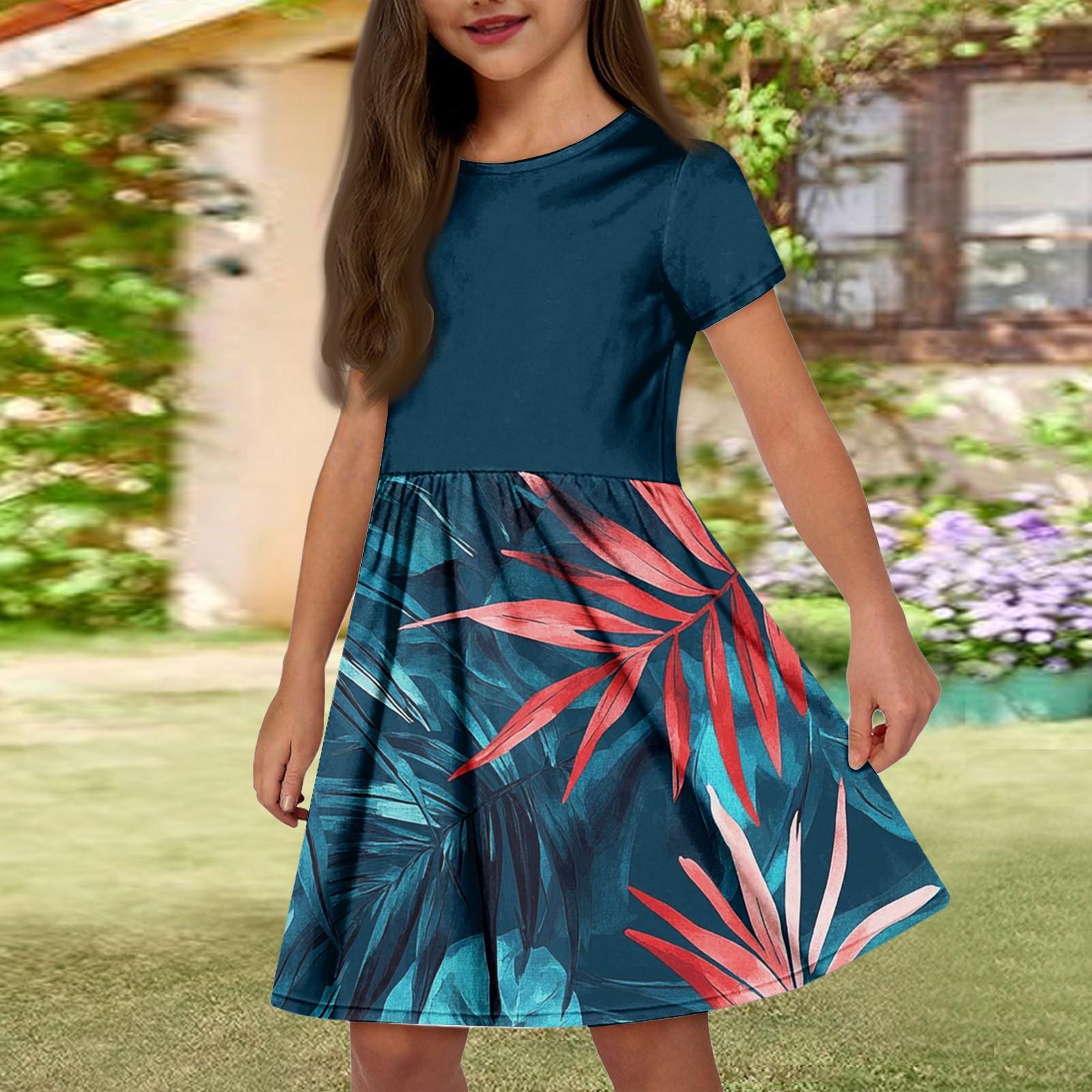 Girl Summer Dress Color & Print Sleeveless Dress With Pocket Casual Dress Shorts Sleeve Party Dress 120 Темно-синій
Girl Summer Dress Color & Print Sleeveless Dress With Pocket Casual Dress Shorts Sleeve Party Dress 120 Темно-синій