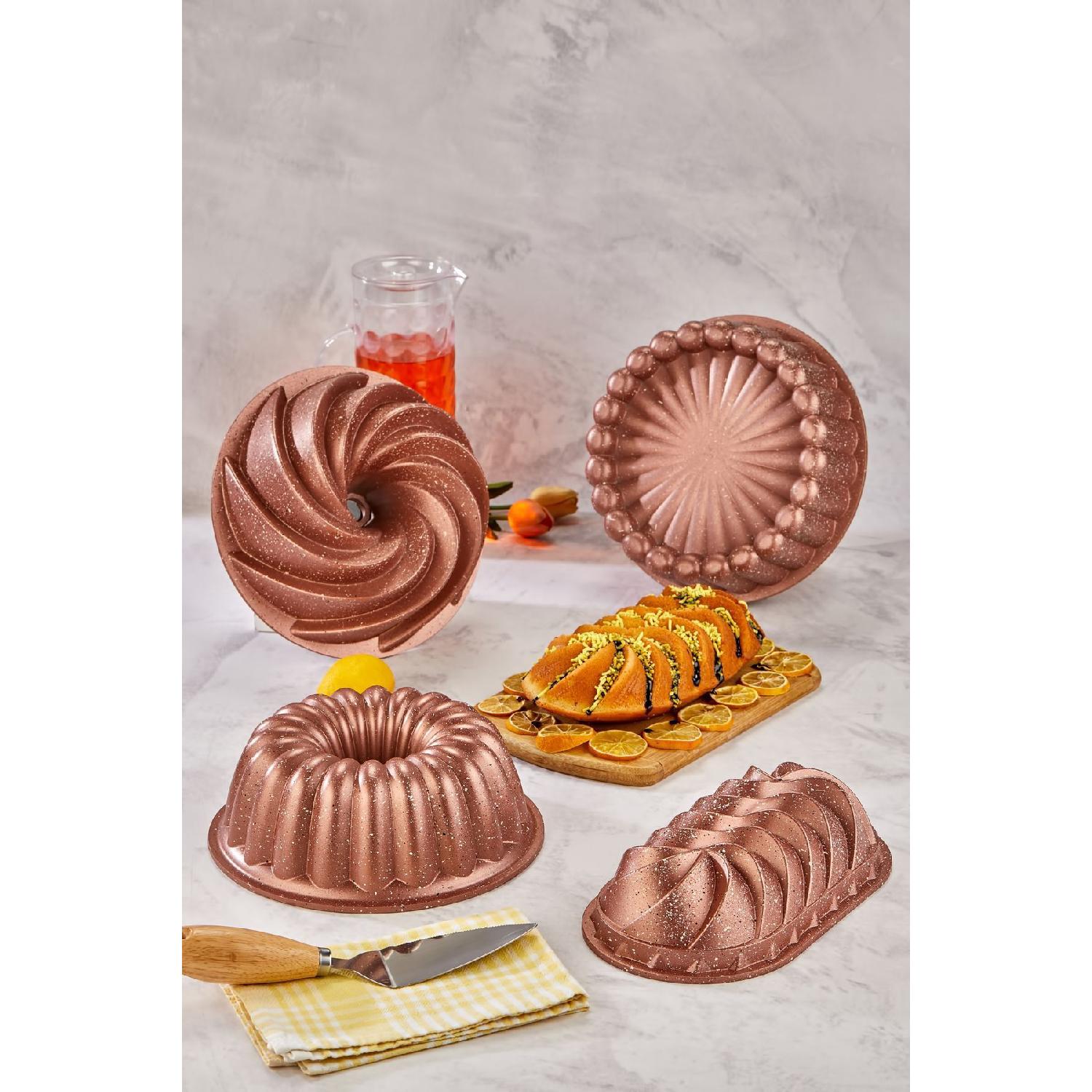 Granite Cast Cake Mold Set 4 Different Model Cake Mold Dowry Set Tart Pie Set рожевий колір золота
Granite Cast Cake Mold Set 4 Different Model Cake Mold Dowry Set Tart Pie Set рожевий колір золота